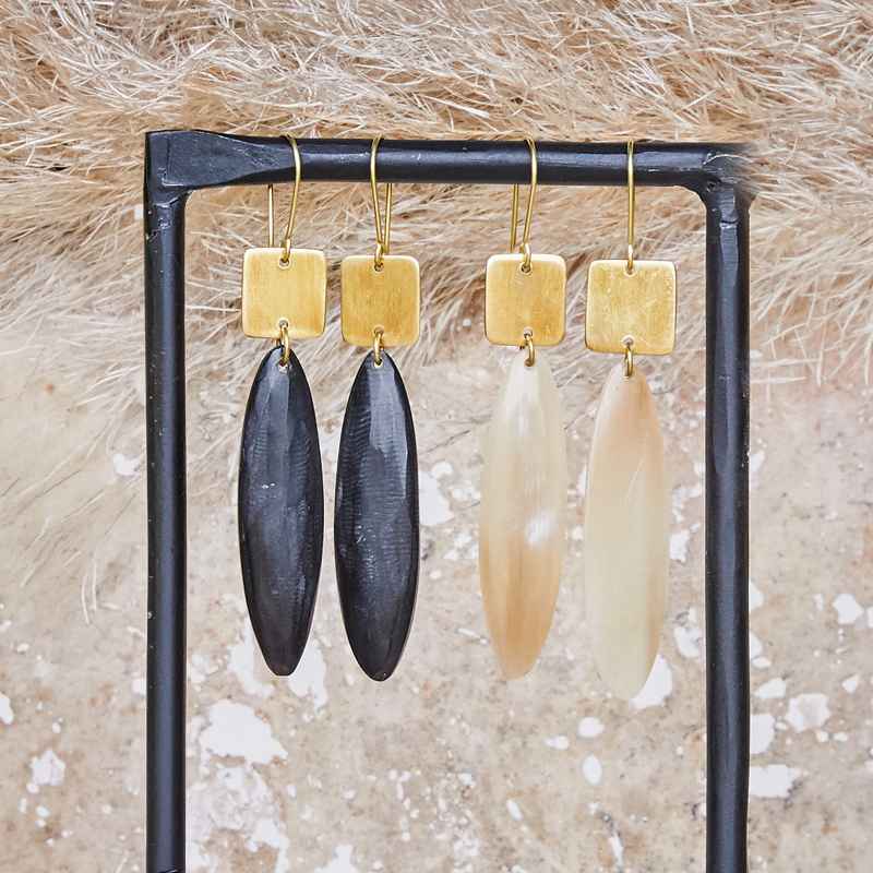 Tidore Linked Square and Oval Earrings