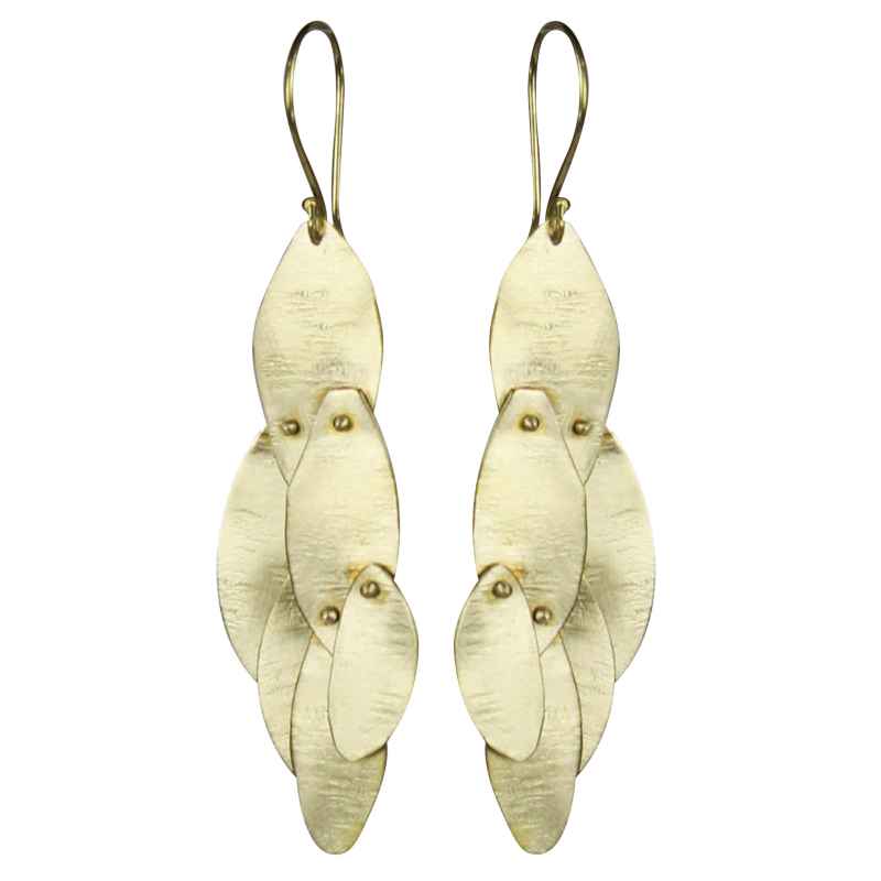Brass Linked Ovals Earrings