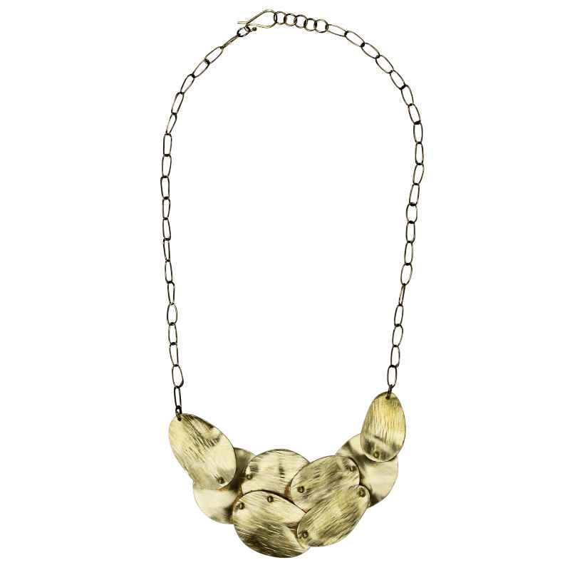 Brass Linked Ovals Necklace
