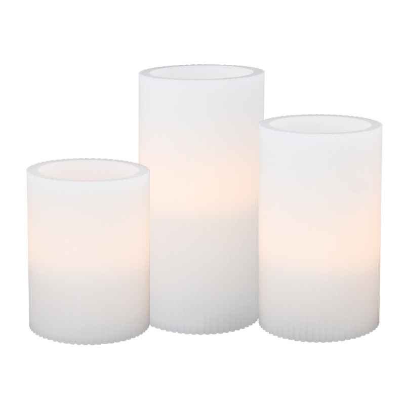 Ridged LED Candles, Set of 3
