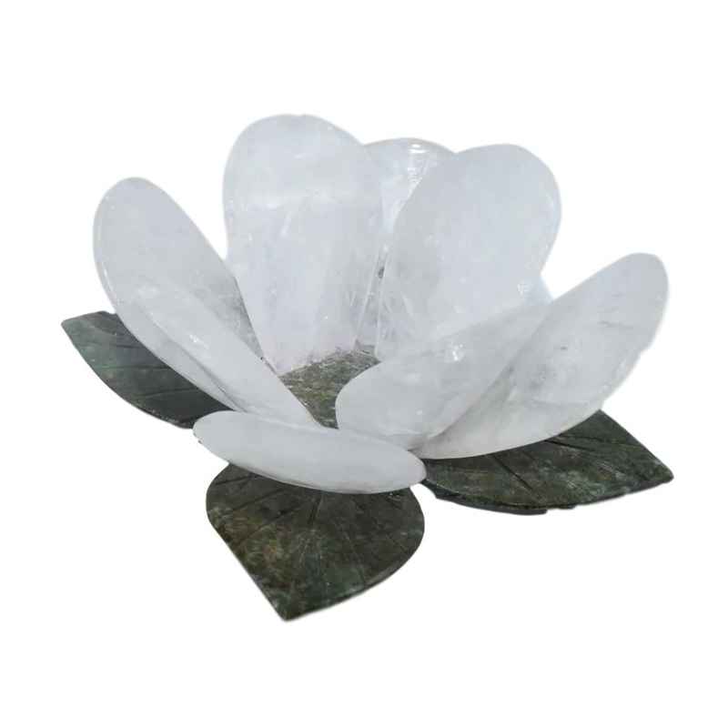 Quartz Lotus Flower Candle Holder