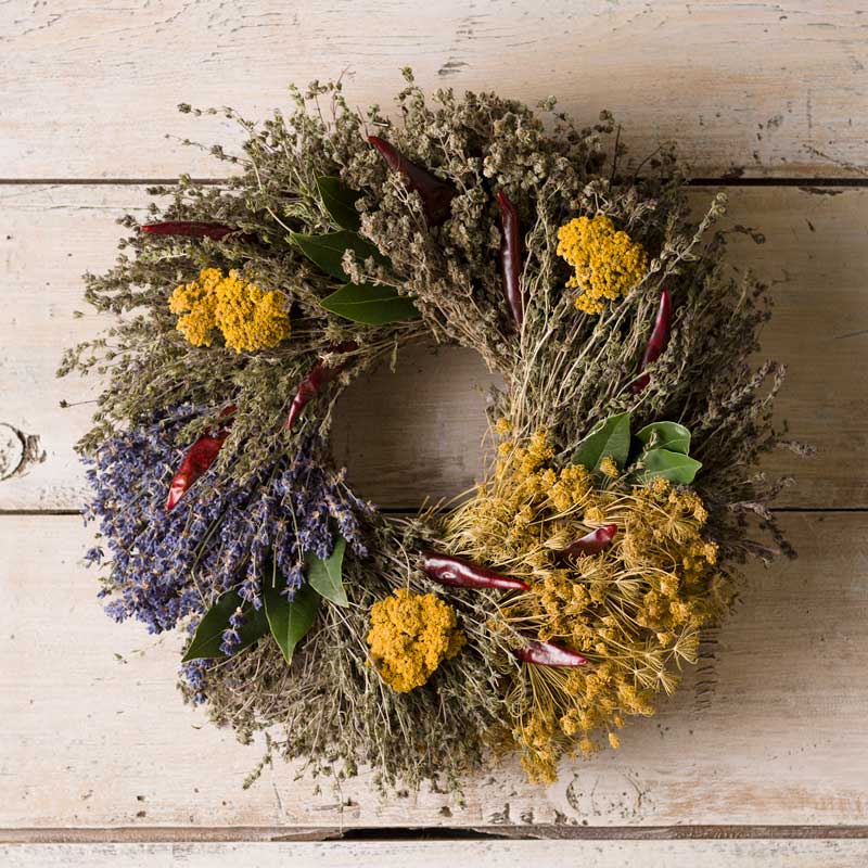 Organic Culinary Herb Wreath without Hanger