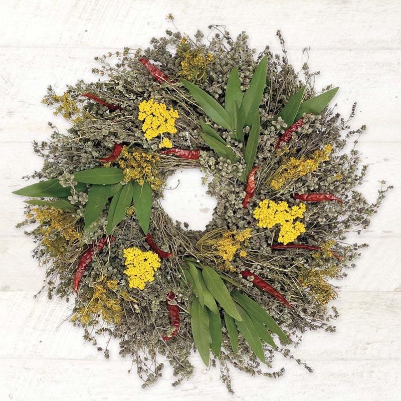 Organic Culinary Herb Wreath With Hanger