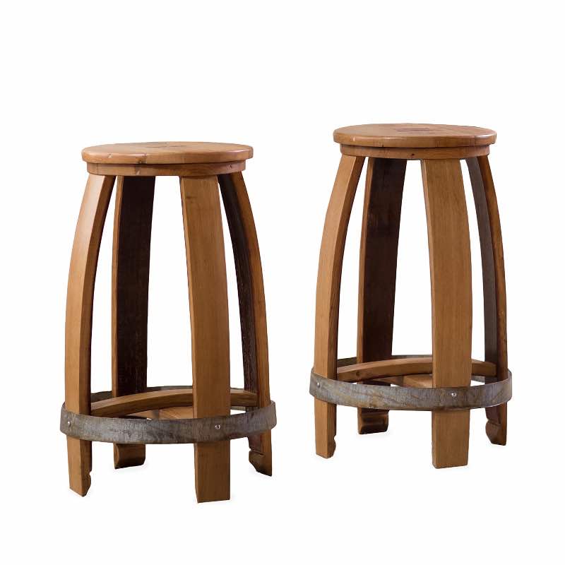 Barrel Stave Stool, Set of 2