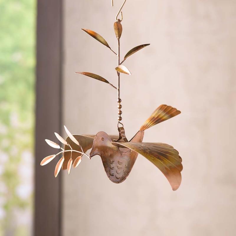 Copper Hanging Dove Ornament