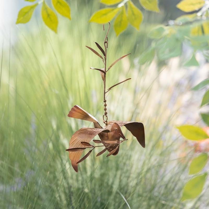 Copper Hanging Dove Ornament