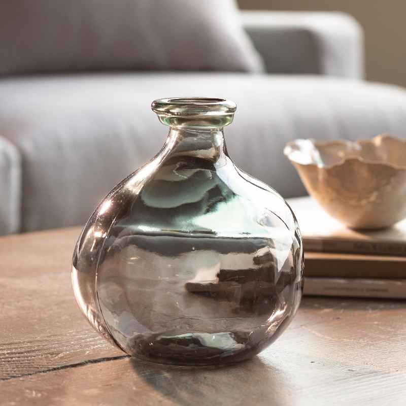 Bubble Recycled Glass Balloon Vase 7H