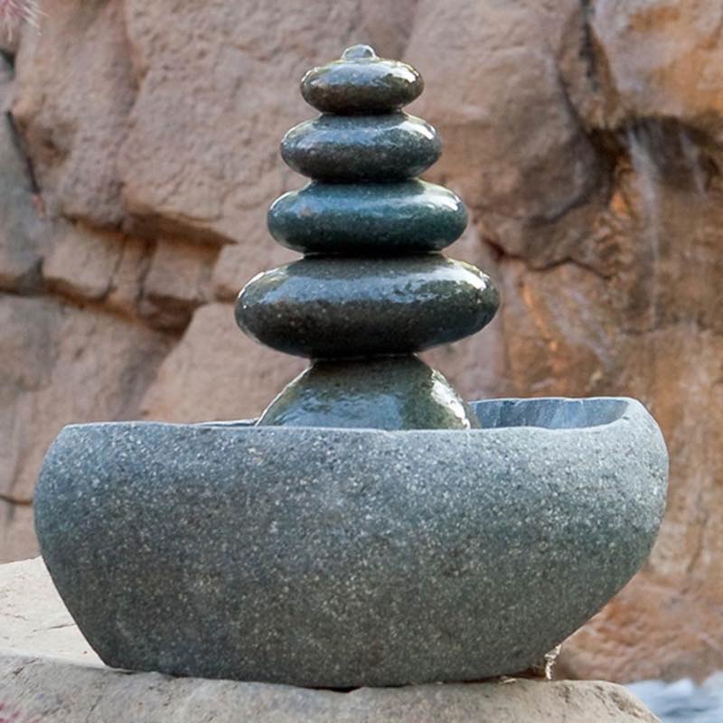 Tranquil Rock Cairn Tabletop Fountain