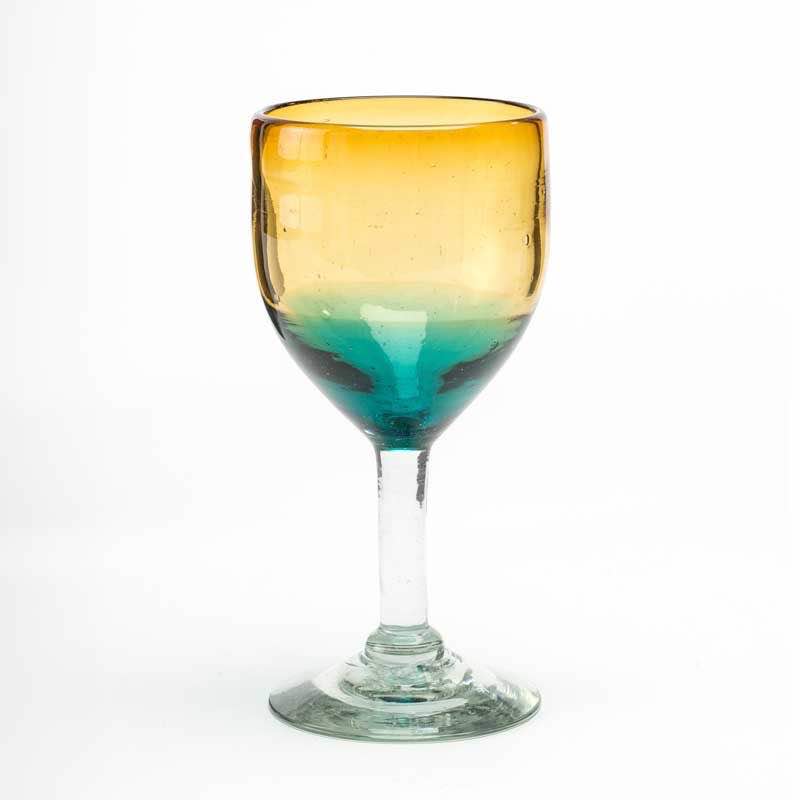 Golden Shore Recycled Glass Goblets, Set of 4