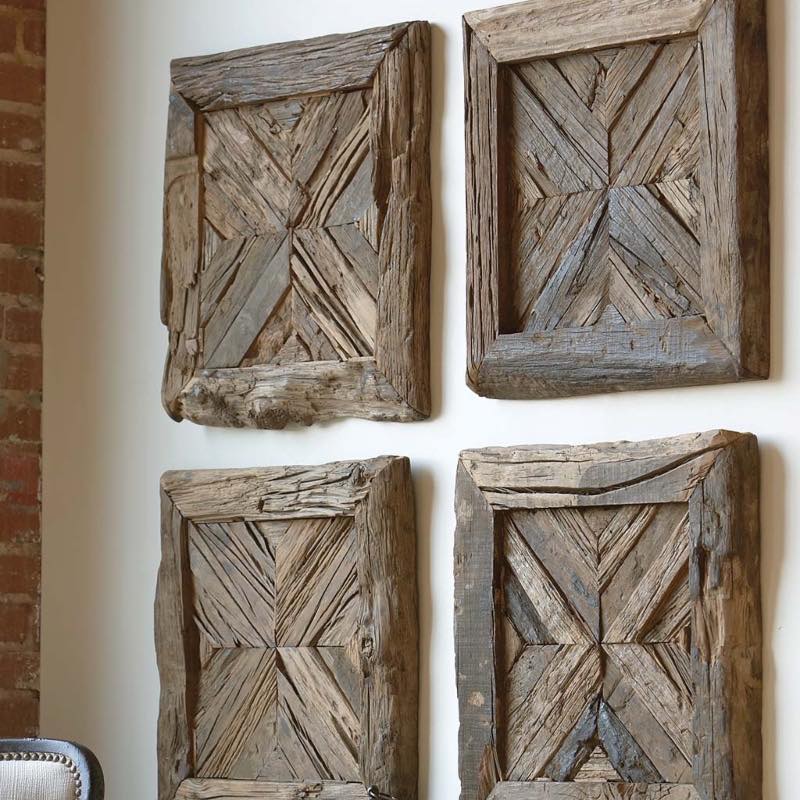 Rennick Reclaimed Pine Wood Pieced Wall Panel Decor