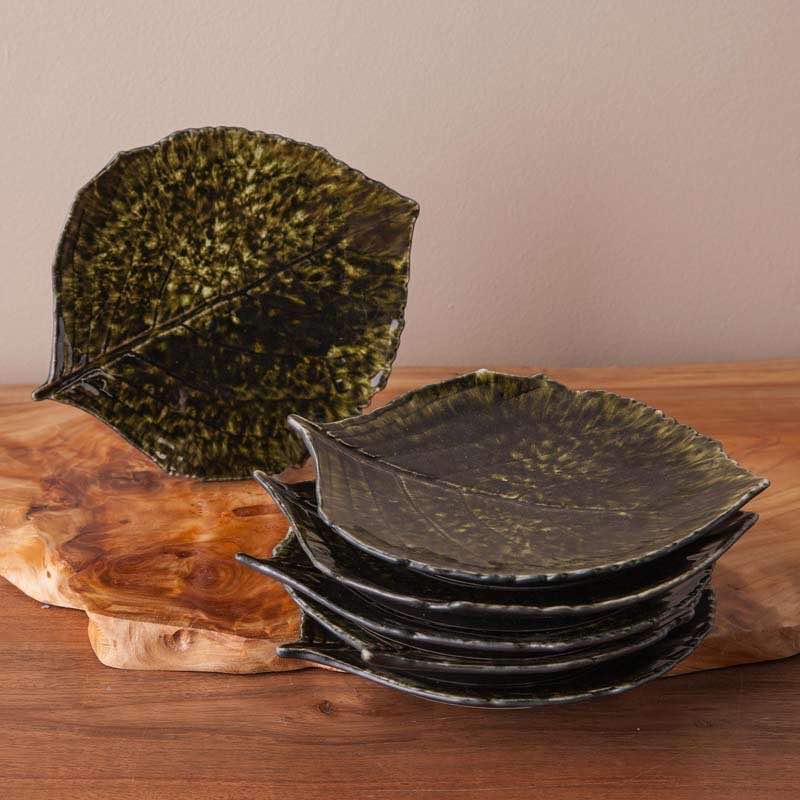 Riviera Hydrangea Leaf Dessert /Appetizer Plates, Set of 6