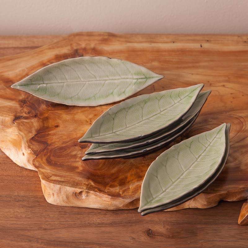 Riviera Leaf Appetizer Plates, Set of 6