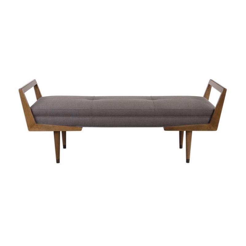 Mid Century Wood&Upholstered Bench