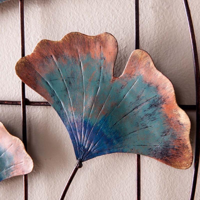 Recycled Metal Ginkgo Leaf Wall Decor