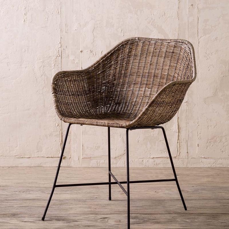 Mid-Century Rattan Woven Chair