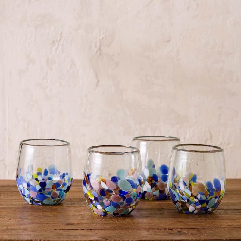 Riviera Recycled Stemless Wine Glass, Set of 4