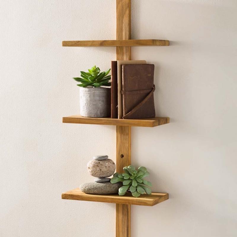 Mini Teak Wall Shelf