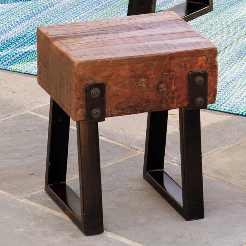 Richland Indoor/Outdoor Reclaimed Wood Stool/Side Table