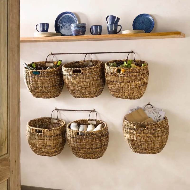 Javanese Woven Storage Baskets, Set of 3