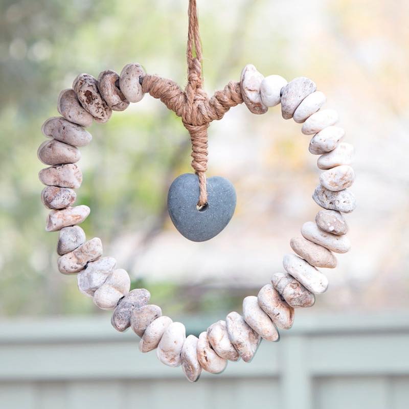 Stone Heart Hanging Wreath