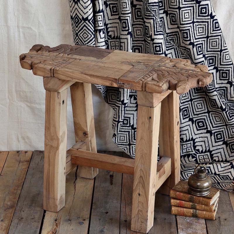 Portico Salvaged Wood Accent Stool