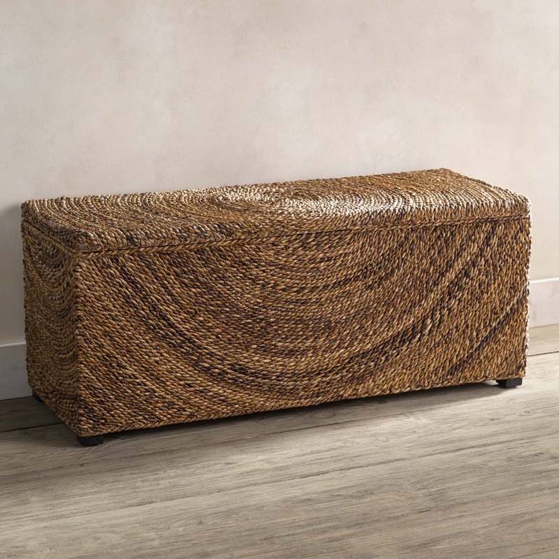 Woven Abaca Cypress Storage Bench