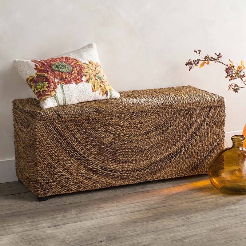 Woven Abaca Cypress Storage Bench