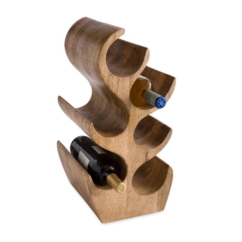 Handcrafted Mango Wood 6-Bottle Wine Rack