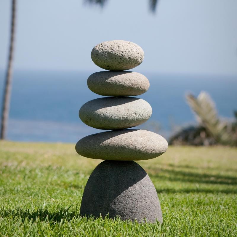 Small Giant Five Stone Cairn Outdoor Sculpture