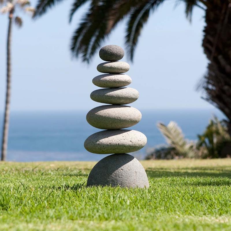 Large Seven-Stone Cairn Outdoor Sculpture