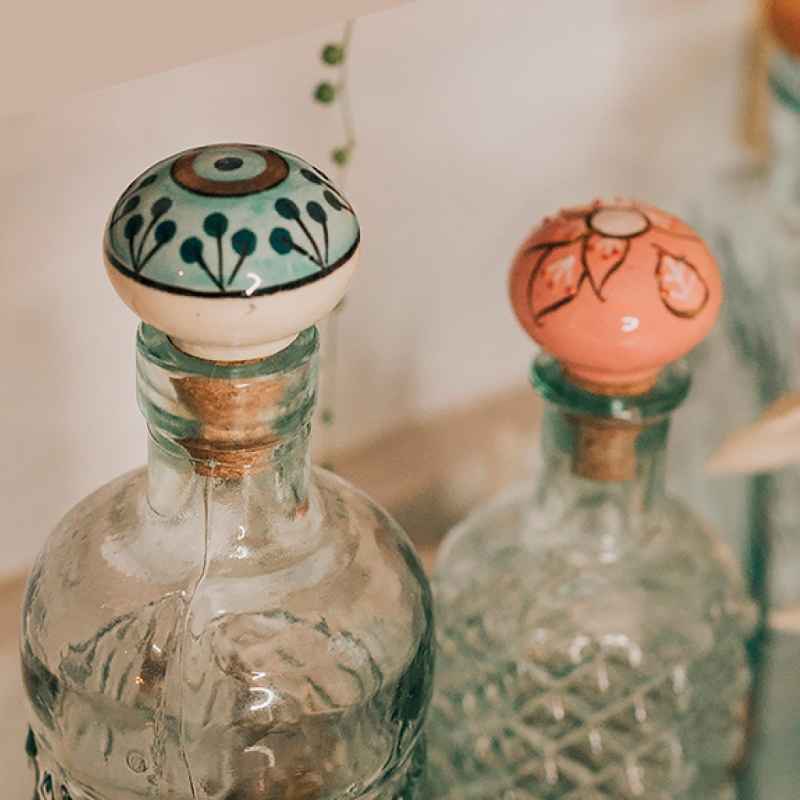 Jalini Wine Bottle Cork Stoppers, Assorted Colors, Set of 3