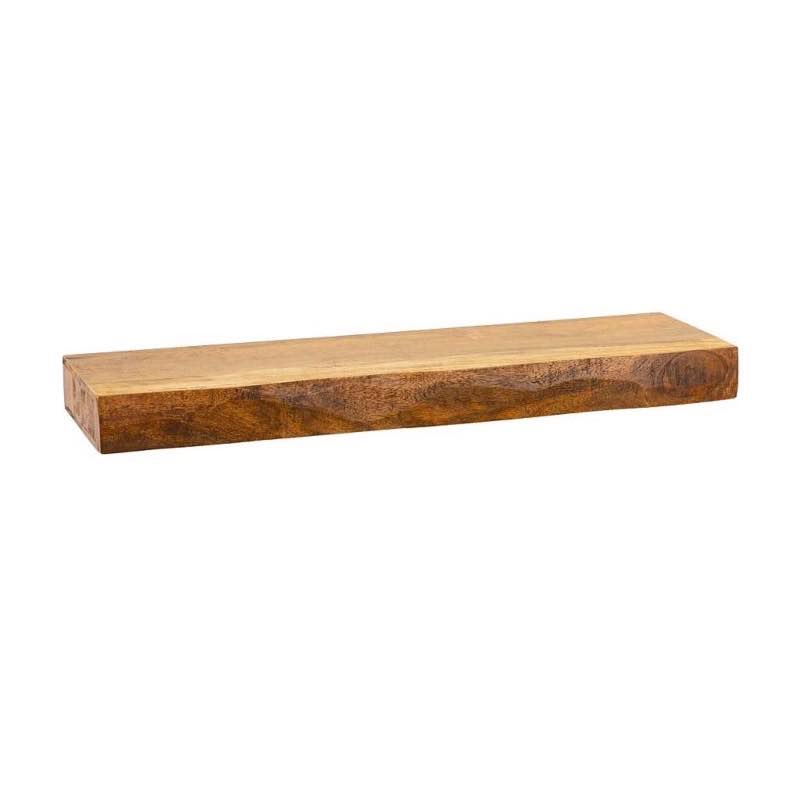 Live-Edge Mango Wood Floating Shelf, 36