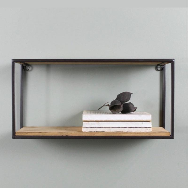 Milo Metal and Wood Shelf, Rectangular