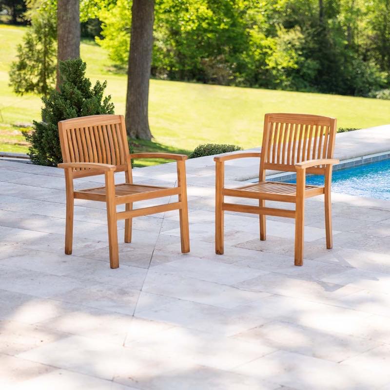 Teak Wood Chairs, Set of 2