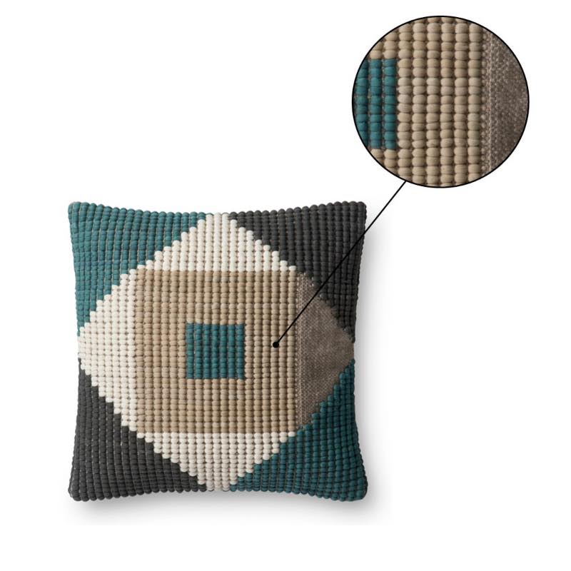 Teal Square Indoor/Outdoor Pillow, 18