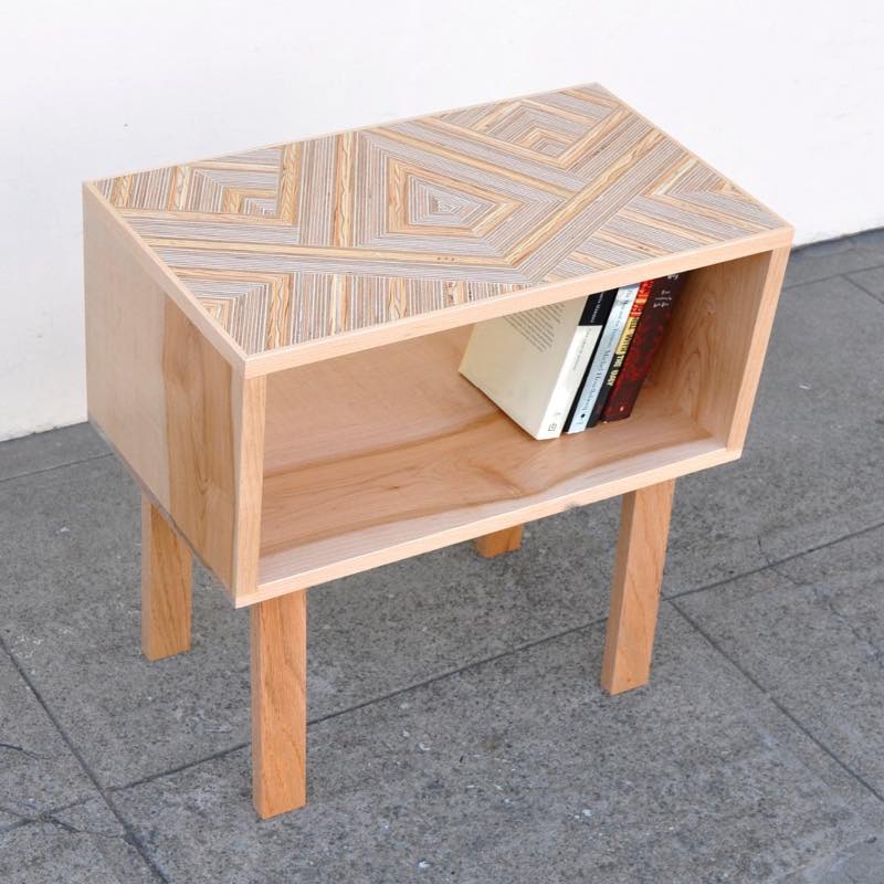 Pieced Wood Side Table by Artist Alexandra Cicorschi