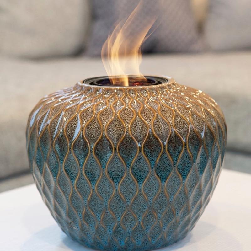 Blue Diamond Ceramic Fire Bowl