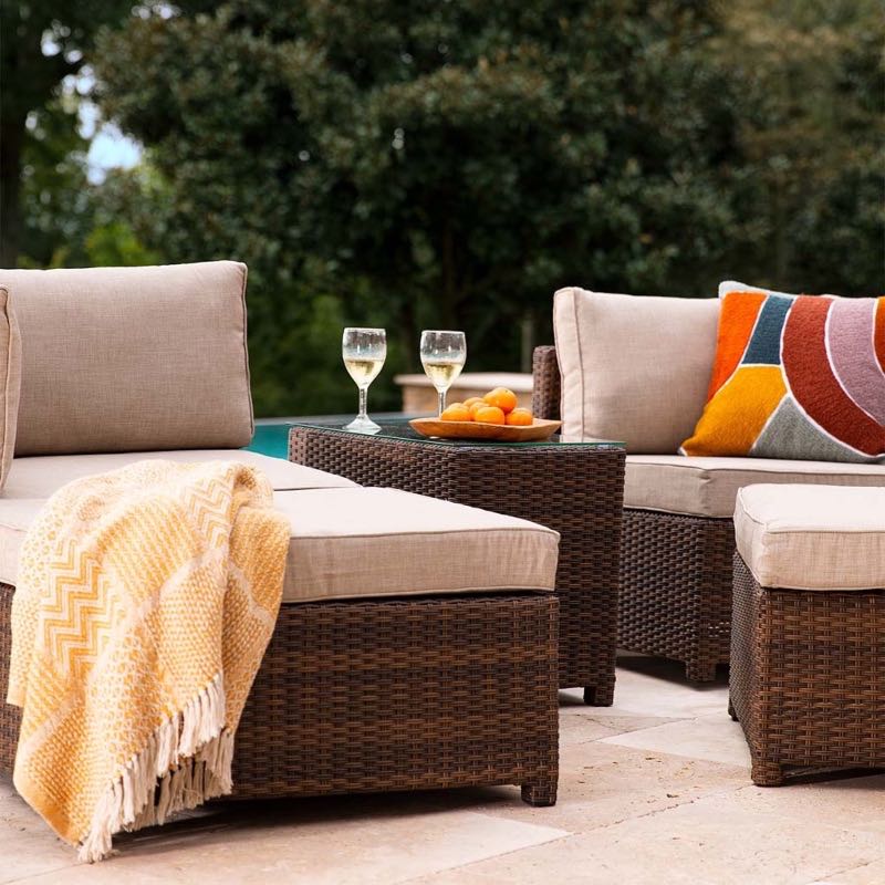 Outdoor Convertible 5-Piece Modular Lounge Set