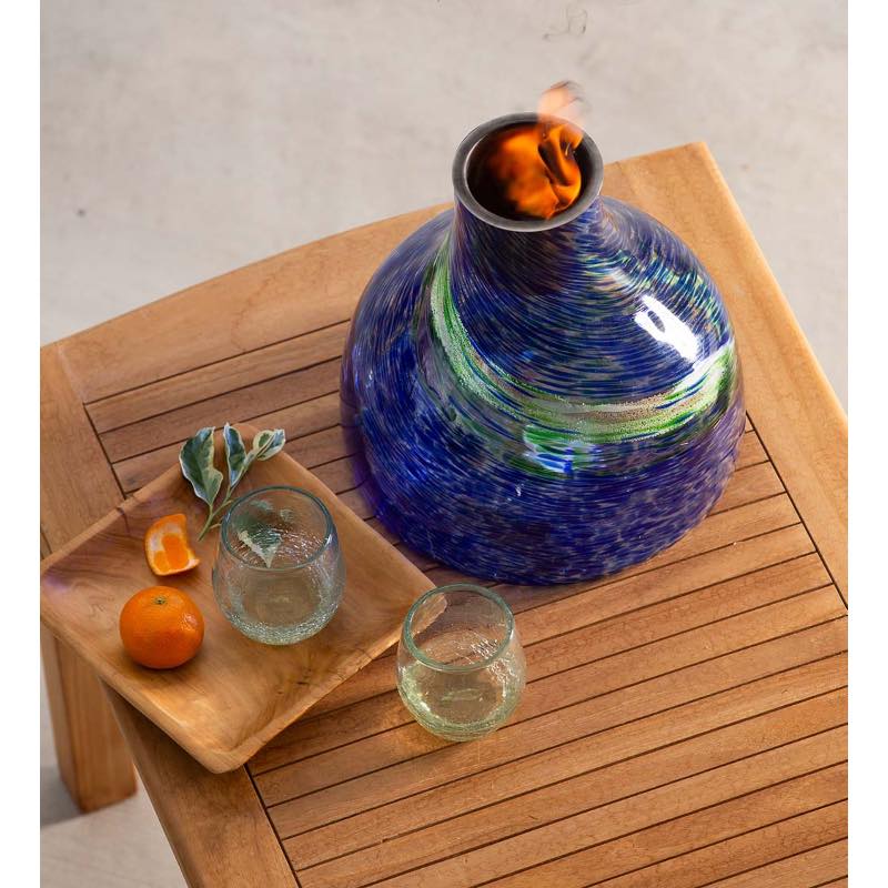 Glowing Glass Tabletop Fire Bowl