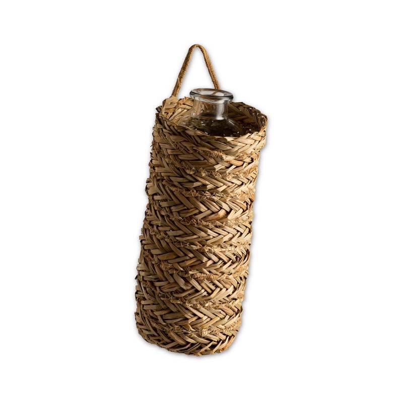 Hanging Seagrass Wrapped Bottle