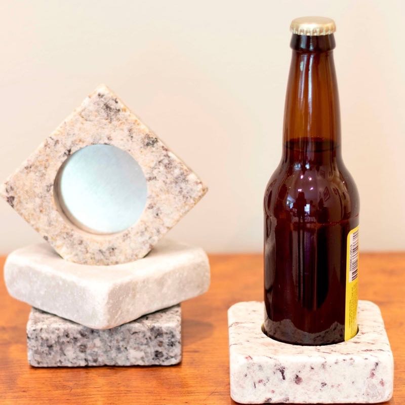 Bottle Chilling Granite Coasters, Set of 4