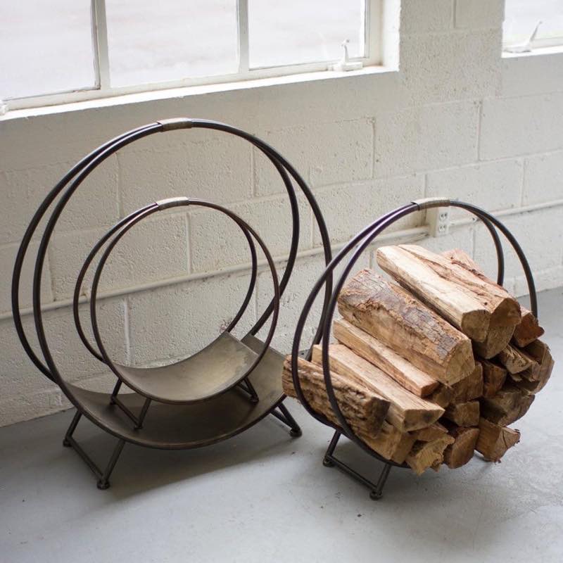 Round Metal Firewood Racks, Set of 3