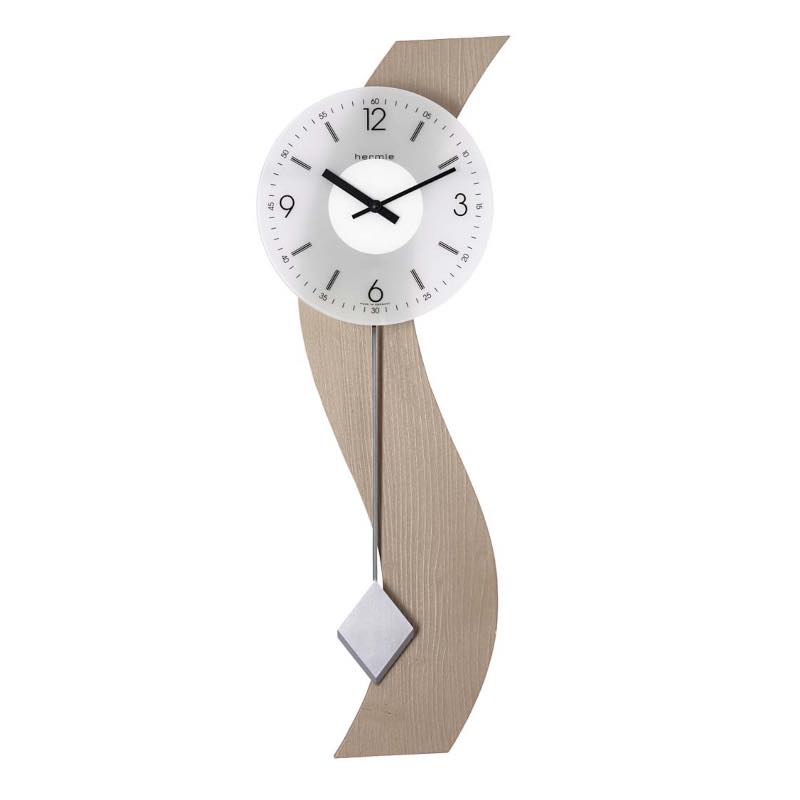 Curved Modern Wall Clock with Pendulum