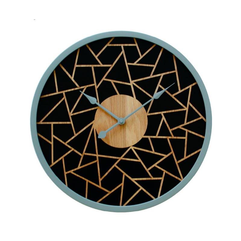 Black 3D Geometric Patterned Wall Clock