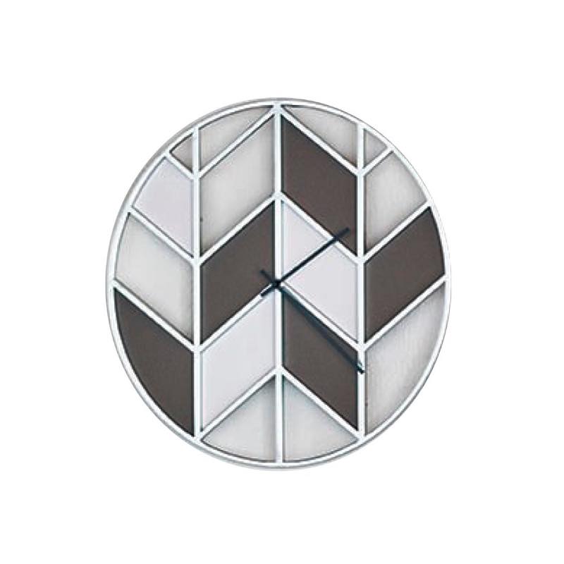 Iron Black and Silver Geometric Wall Clock