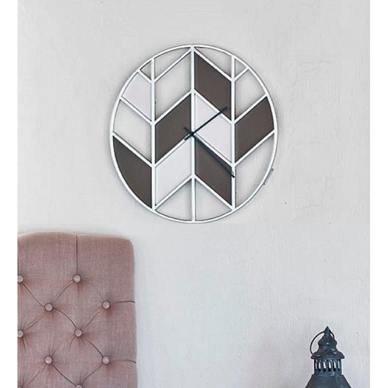 Iron Black and Silver Geometric Wall Clock