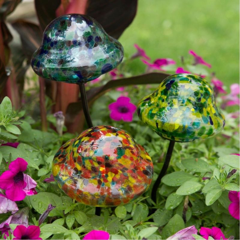 Lunalite Solar Mushroom Planter Stake, Set of 3