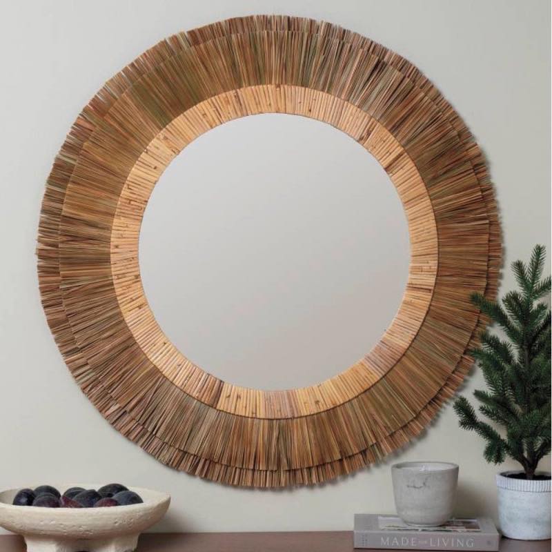 Rattan and Seagrass Wall Mirror