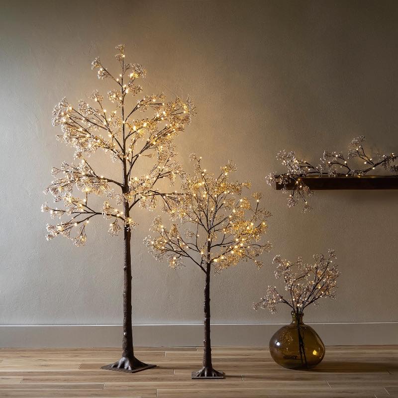 Indoor/Outdoor Lighted Baby's Breath Branches, Set of 2