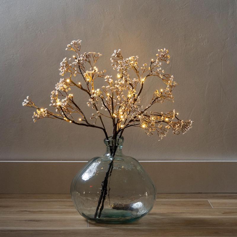 Indoor/Outdoor Lighted Baby's Breath Branches, Set of 2